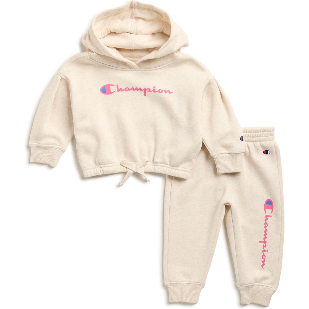 Champion Graphic Hoodie & Joggers Set In White