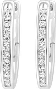 EFFY Sterling Silver Diamond Huggie Hoop Earrings