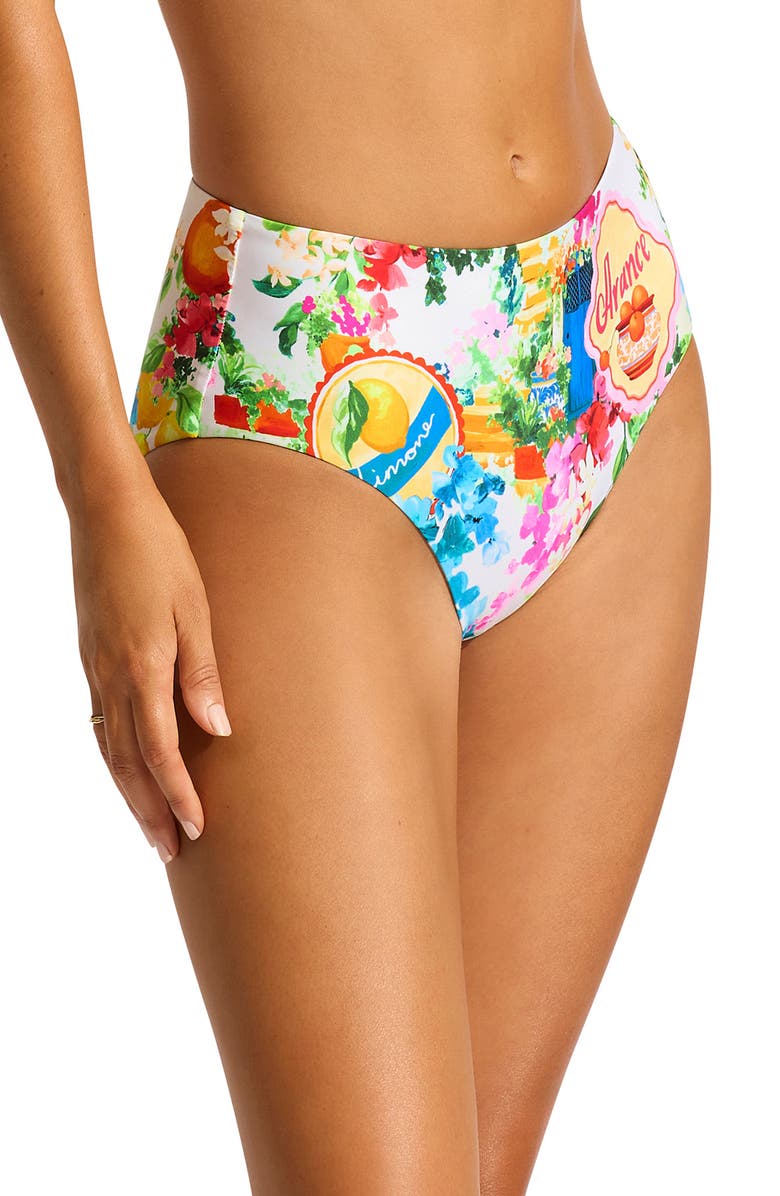 Seafolly High Waist Bikini Bottoms, Alternate, color, 