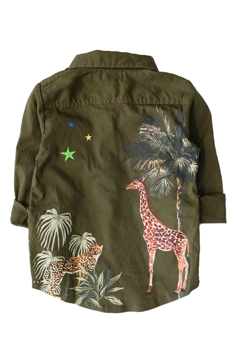 Miki Miette Kids' Tatum Safari Cotton Shirt Jacket, Alternate, color, Safari