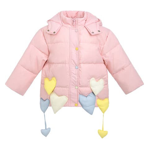 Heart Charm Puffer Jacket (Toddler & Little Kid)