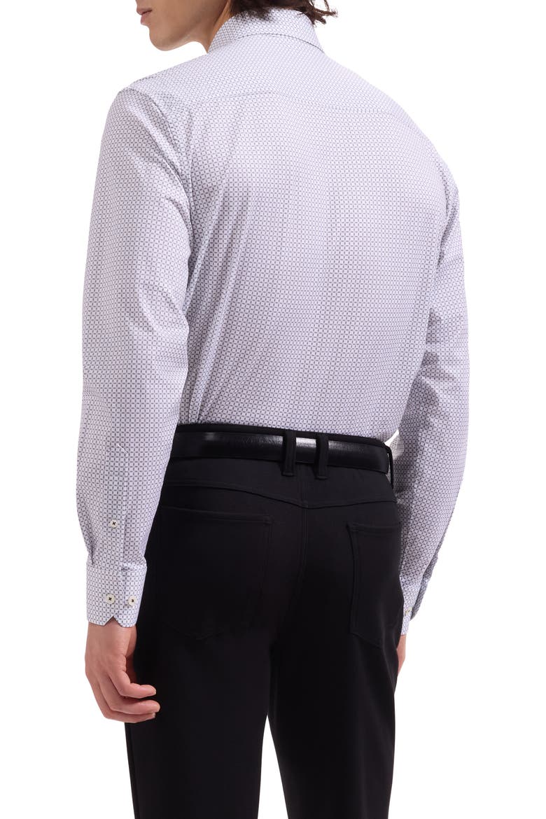 Brent OoohCotton® Windowpane Print Button-Down Shirt, Alternate, color, WHITE