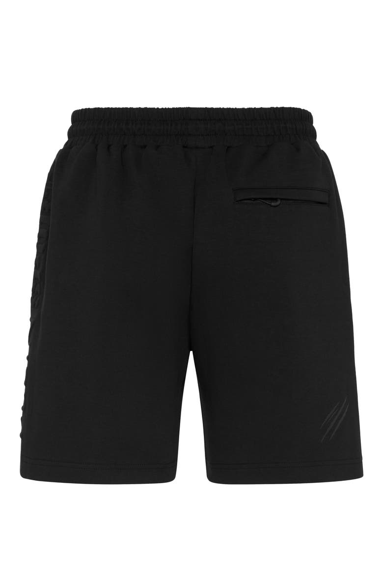 PLEIN SPORT Embossed Jogging Shorts, Alternate, color, Black