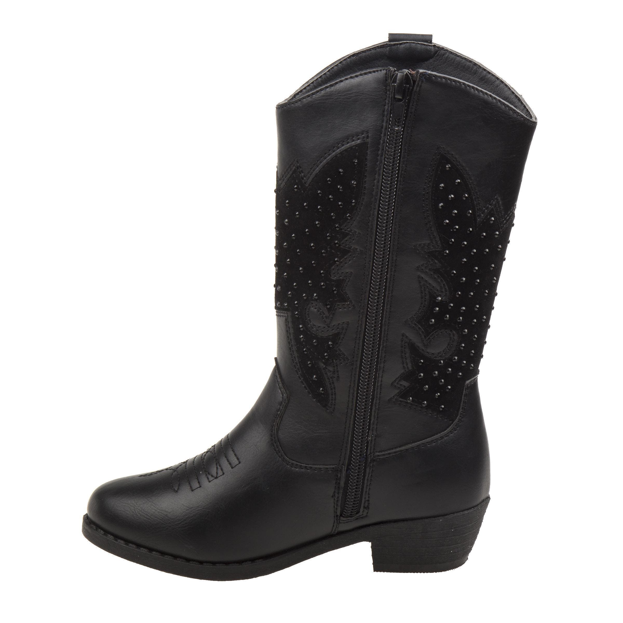 Kensie Girl zip up boot with heel, Alternate, color, Black