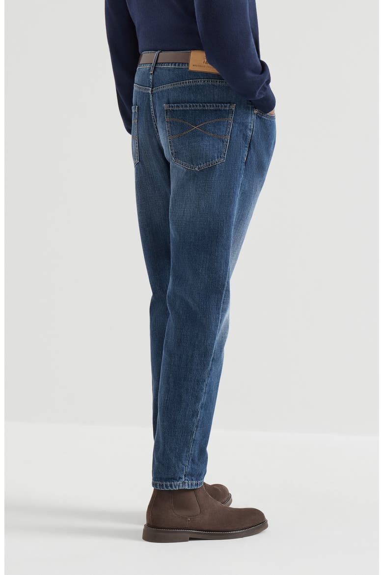 Lightweight denim five-pocket trousers, Alternate, color, Medium Denim