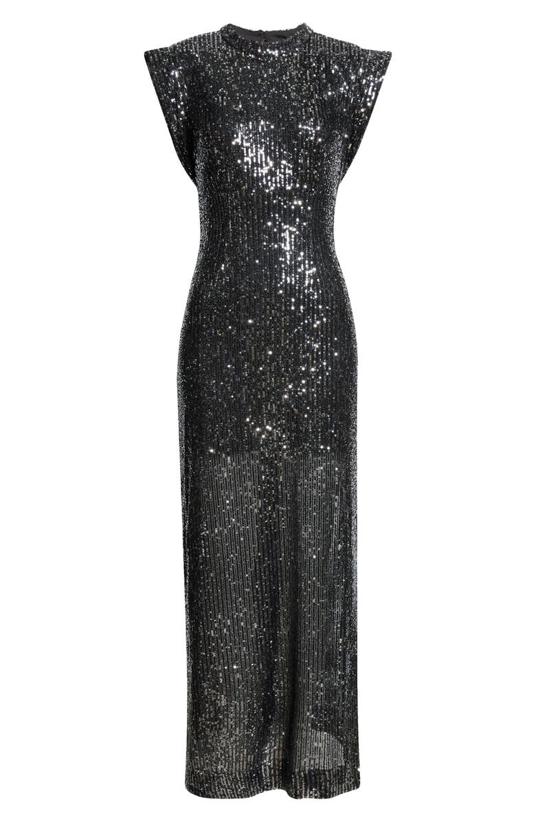 ST. JOHN Sequin Embroidered Drape Back Gown, Alternate, color, 