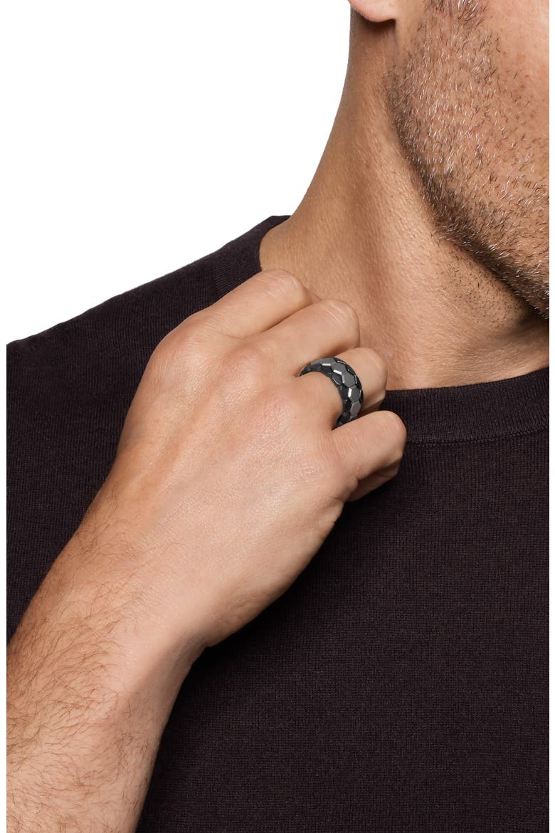 Men's Hex Stack Ring, Alternate, color, SILVER