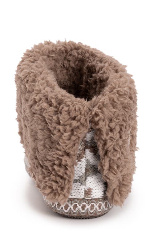 Muk Luks Melinda Faux Fur Indoor/outdoor Slipper Bootie In Gray