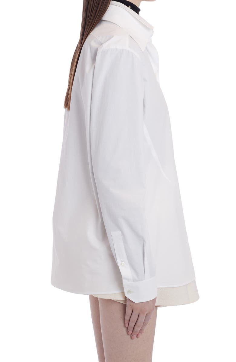 Valentino Double Collar Cotton Poplin Button-Up Shirt, Alternate, color,