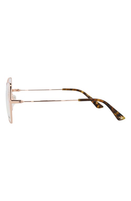 Alexander Mcqueen Mcqueen 55mm Square Optical Glasses In Rose Gold Transparent