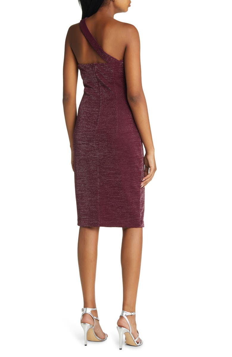 Black Halo Vintea Metallic One-Shoulder Sheath Dress, Alternate, color, 