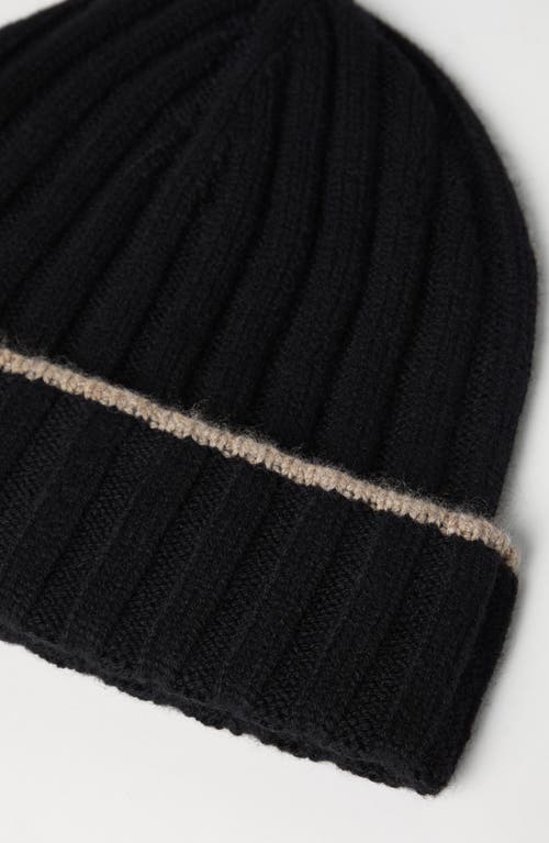 Brunello Cucinelli Ribbed Beanie In Black