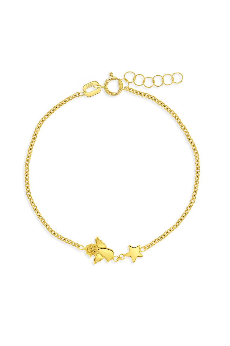 14k Polished Angel Chain Link Bracelet, Main, color, Gold