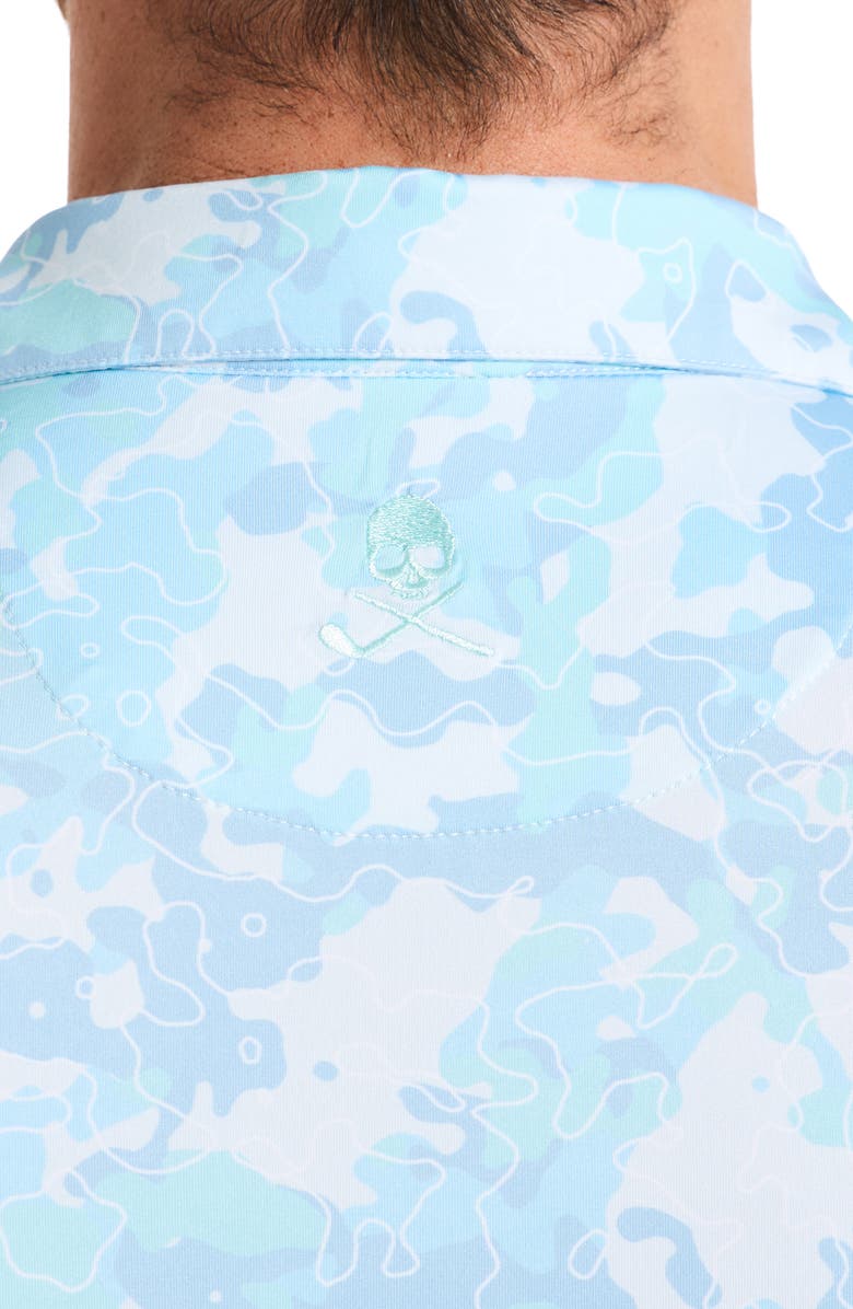 Robert Graham Eldor Camo Performance Golf Polo, Alternate, color, Sage