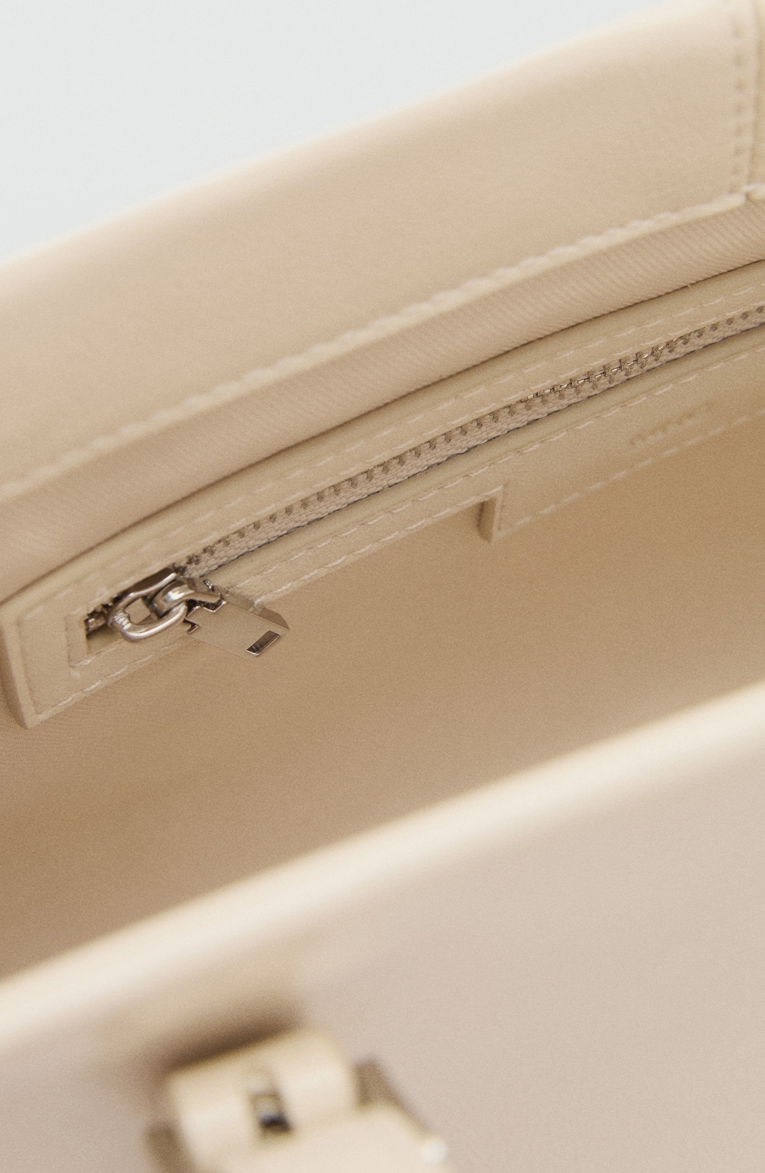 MANGO Faux Leather Shoulder Bag, Alternate, color, Off White