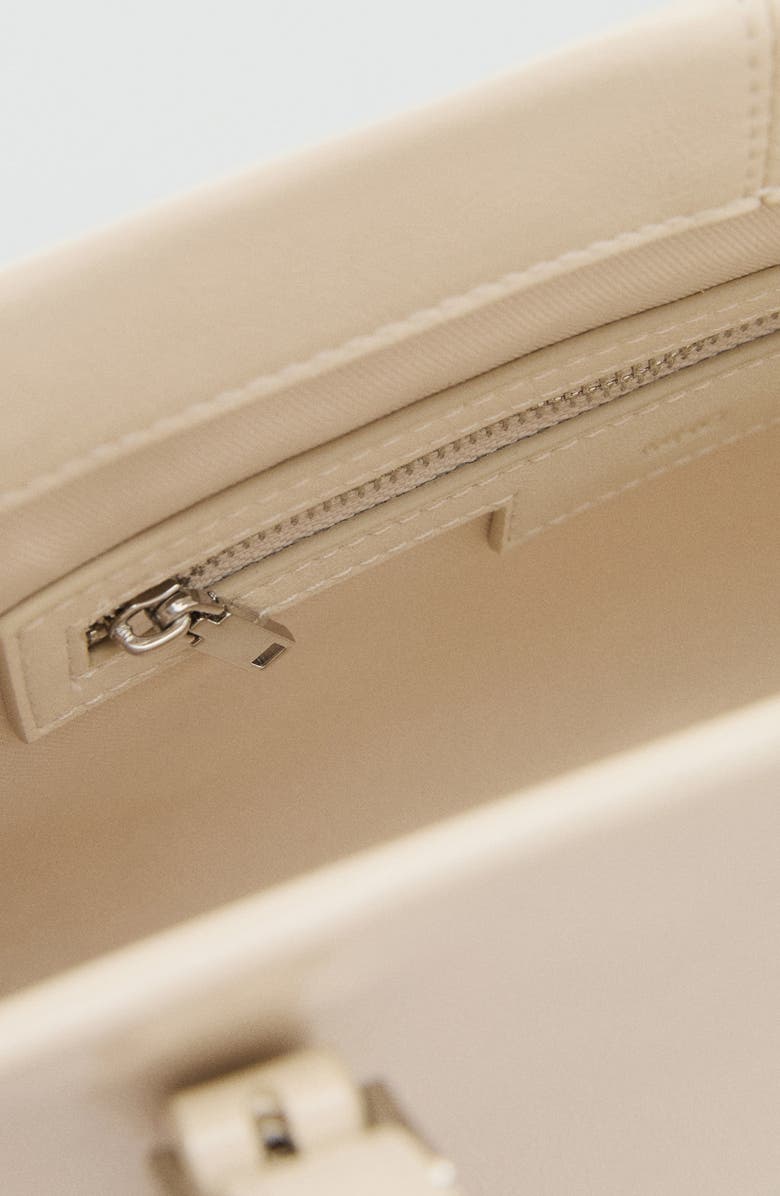 MANGO Faux Leather Shoulder Bag, Alternate, color, Off White