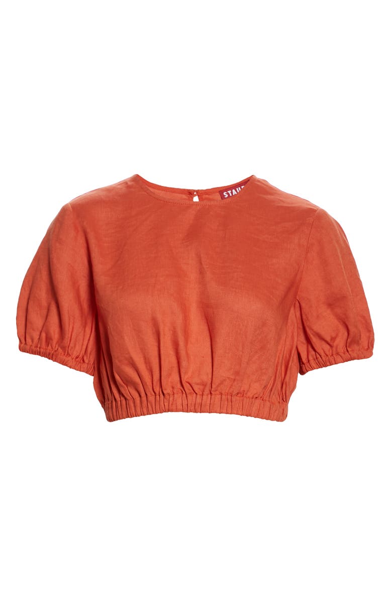 STAUD Athena Linen Crop Top, Alternate, color, 