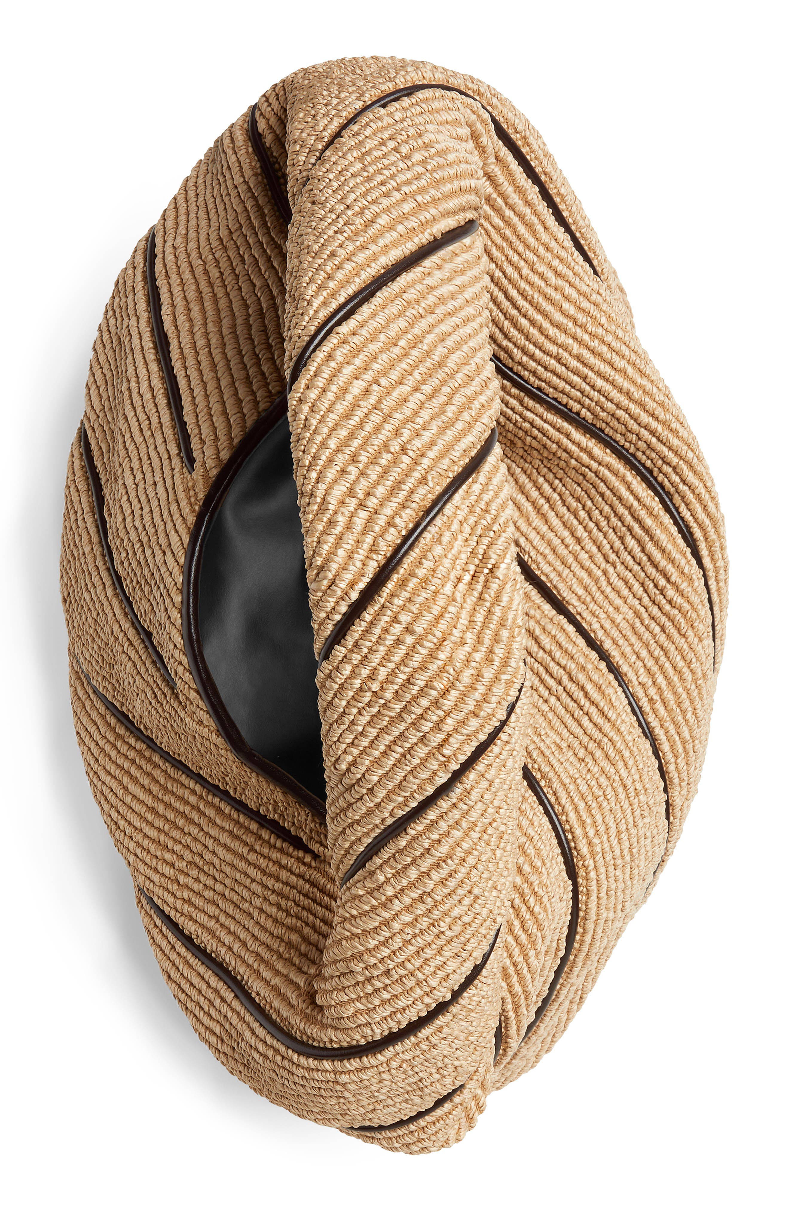 Bottega Veneta Large Hop Stripe Raffia Hobo Bag, Alternate, color, 9249 Natural-Fondant