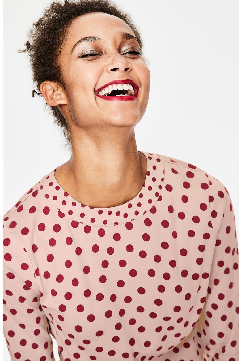Althea High Neck Flare Cuff Top, Alternate, color, MILKSHAKE DOTTY