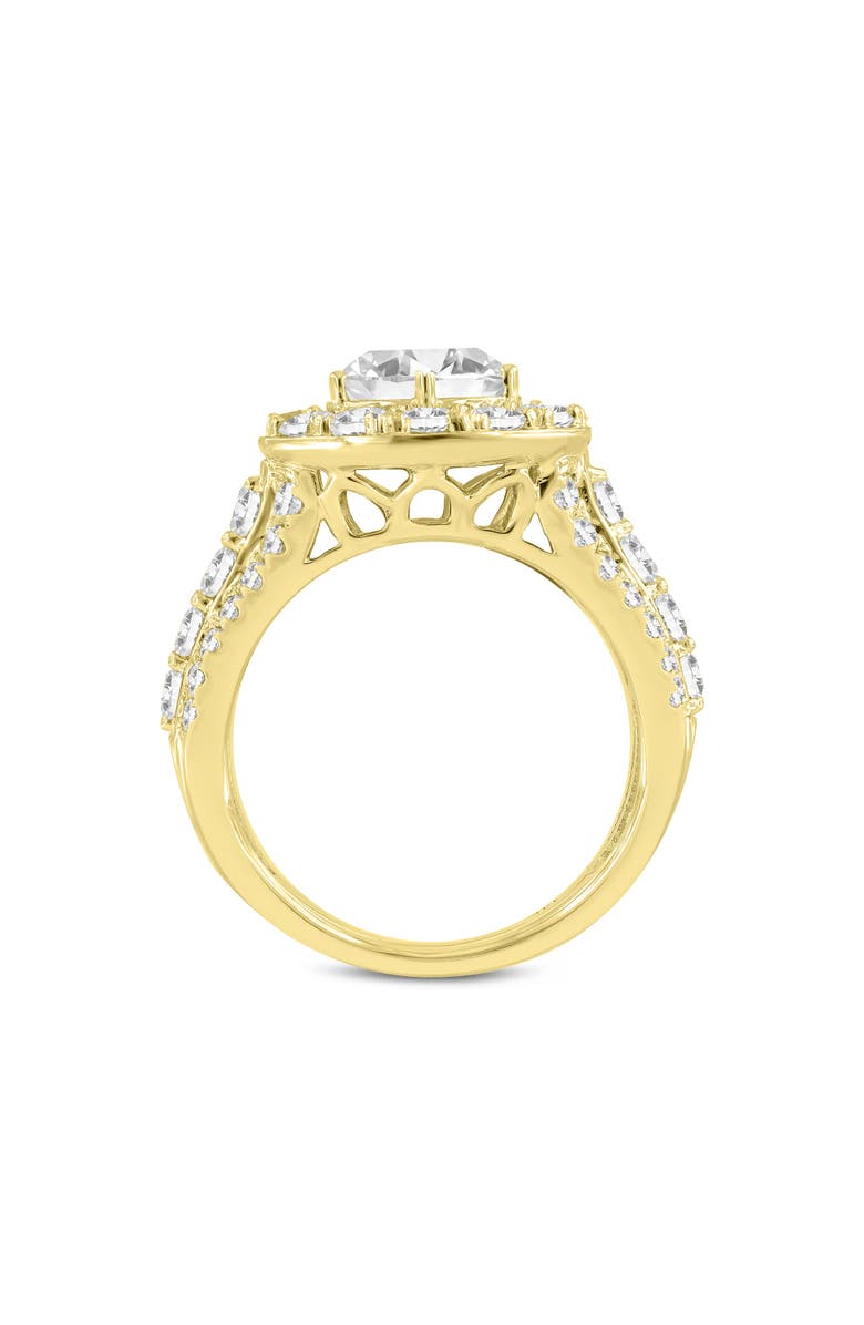 LuvMyJewelry Aline 14K Yellow Gold Round Cut Lab Grown Round Diamond Halo Engagement Ring - 3.85 Ct, Alternate, color, 