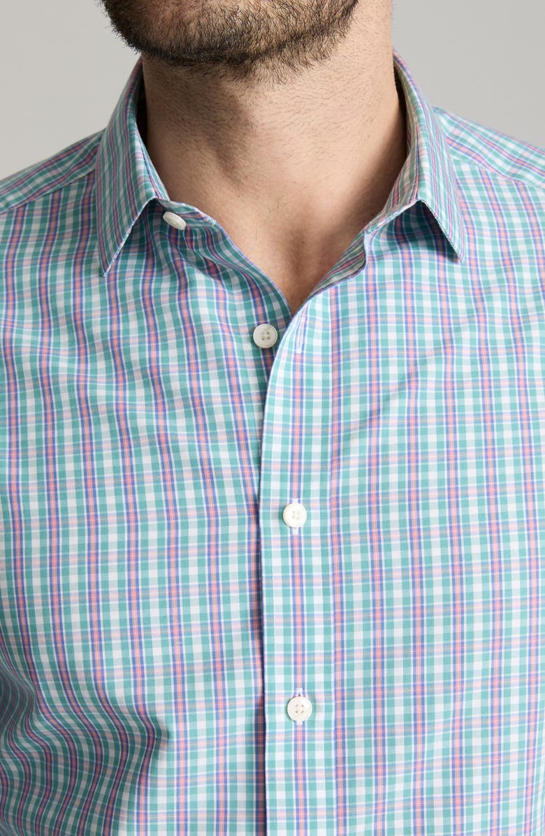 UNTUCKit Fairchild Plaid Wrinkle Free Cotton Button-Up Shirt, Alternate, color, Green