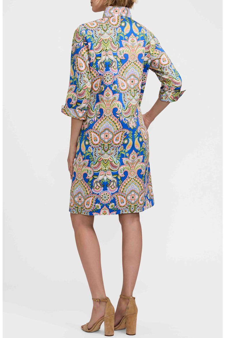 Tammy Three-Quarter Sleeve Cotton Dress, Alternate, color, BLUE/ MULTI