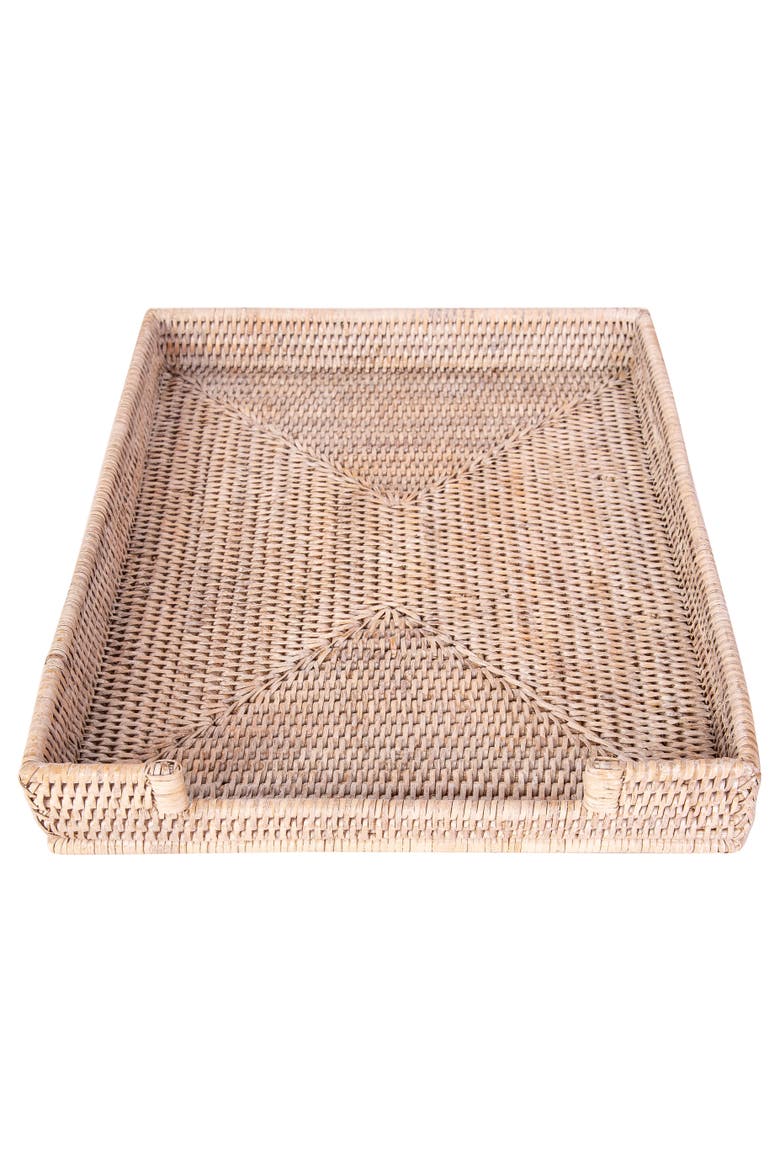 Artifacts Rattan Office Paper Tray, Alternate, color, White Wash