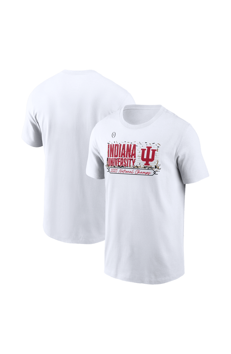 Nike Men's White Indiana Hoosiers College Football Playoff 2025 National Champions Confetti T-Shirt, Main, color, White