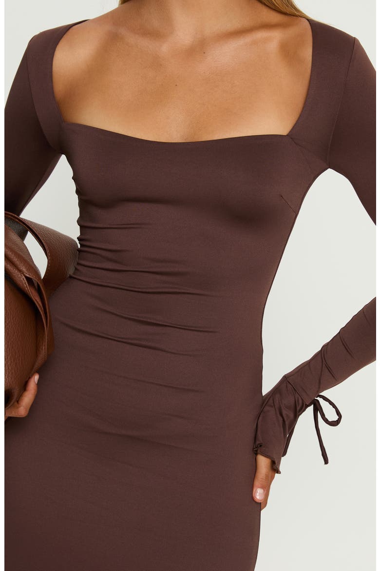 Dalzine Long Sleeve Maxi Dress, Alternate, color, CHOCOLATE
