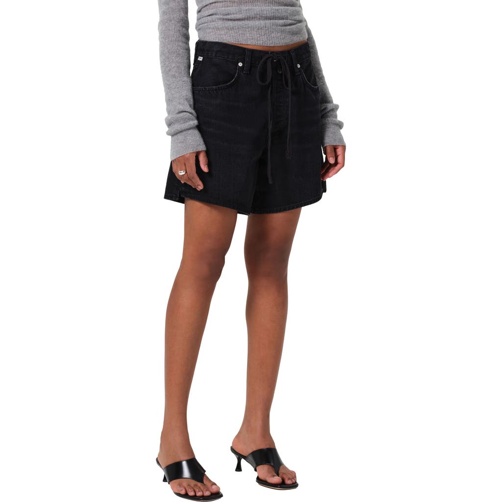 Citizen Of Humanity Citizens Of Humanity Brynn Drawstring Denim Shorts In Midnight Sky