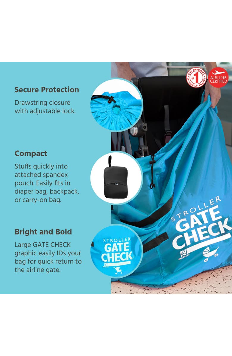 J.L Childress J.L. Childress Gate Check Bag for Single & Double Strollers, Neon Yellow, Height 46", Alternate, color, Neon Blue