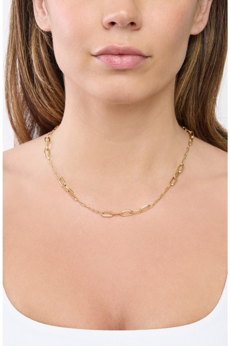 14k Gold Link Necklace, Alternate, color, 14KY