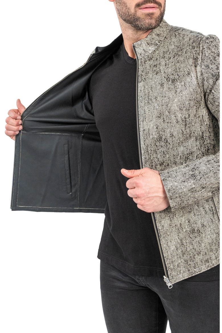 Reversible Leather Jacket, Alternate, color, GREY
