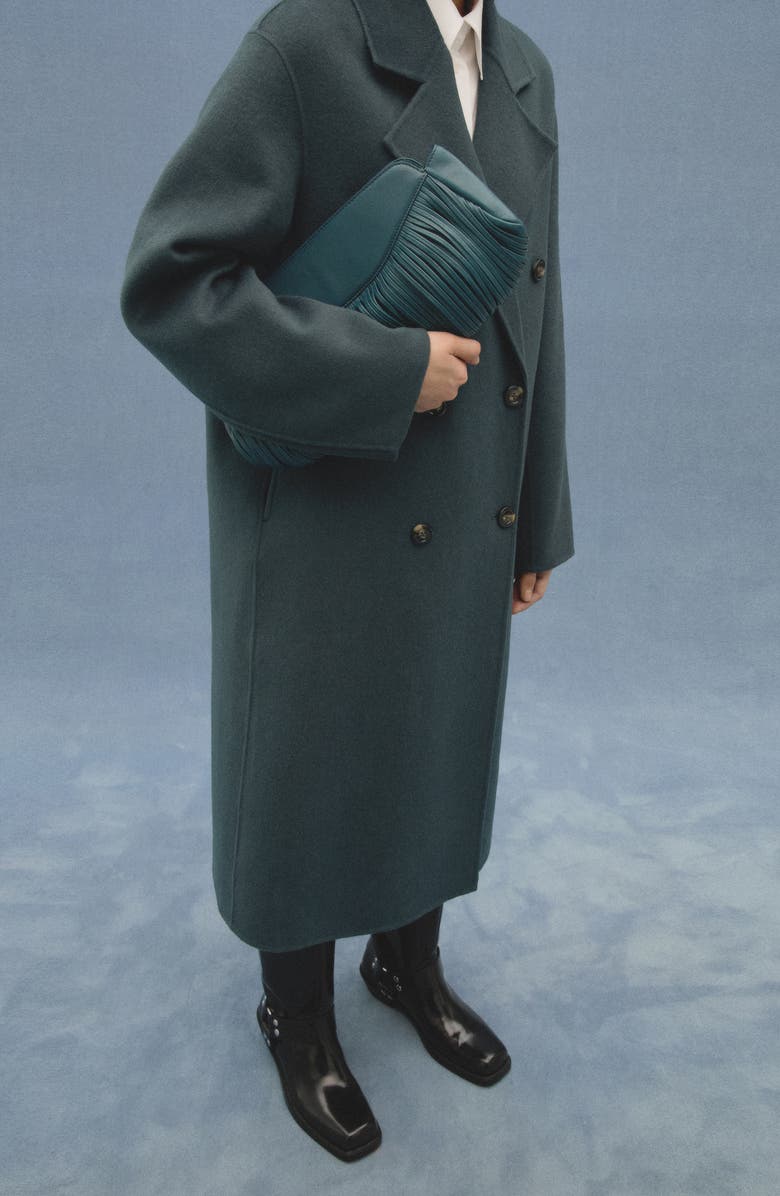 MANGO Leather Clutch, Alternate, color,