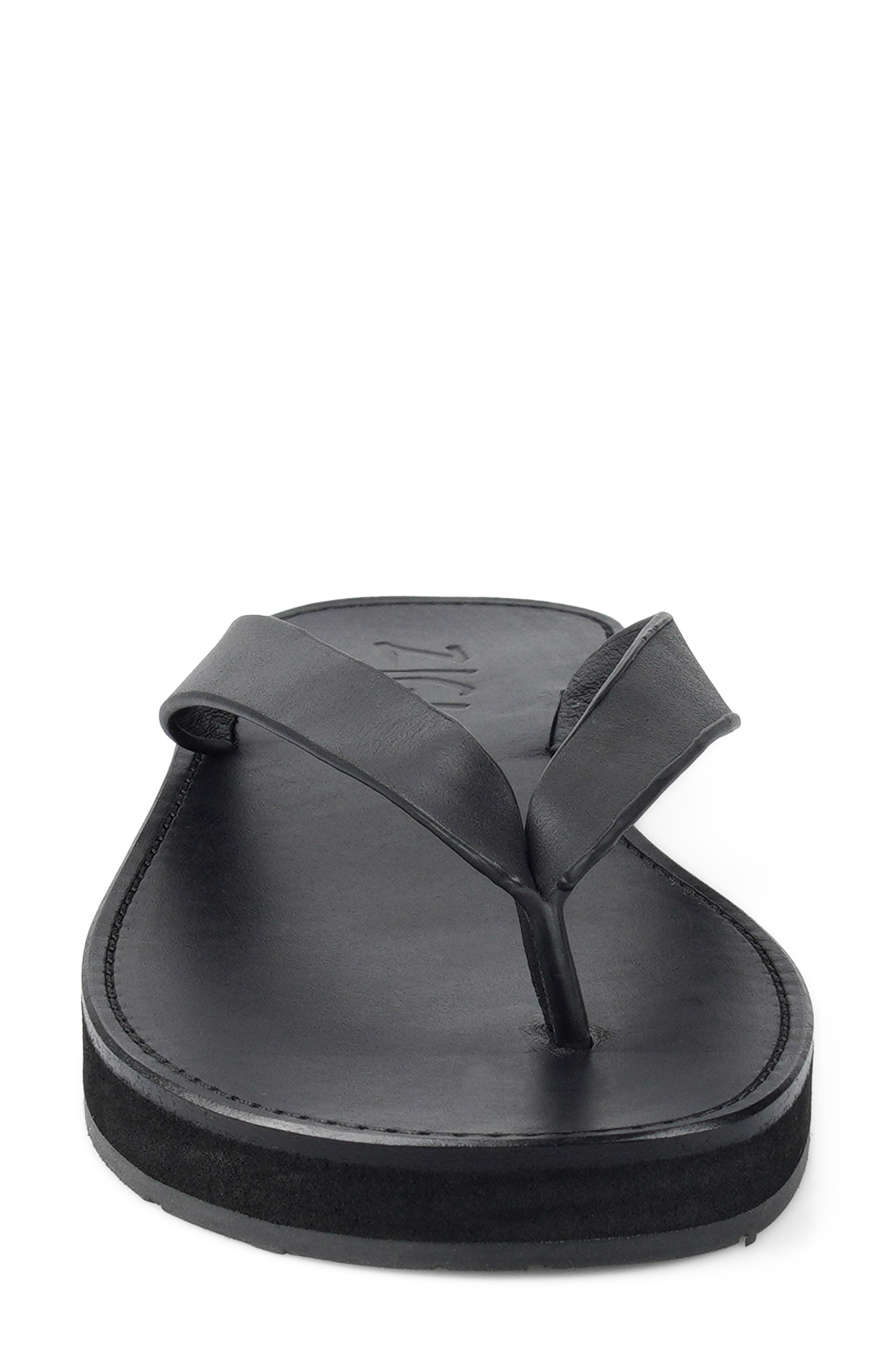 Beachtime Leather Flip Flop, Alternate, color, BLKLT