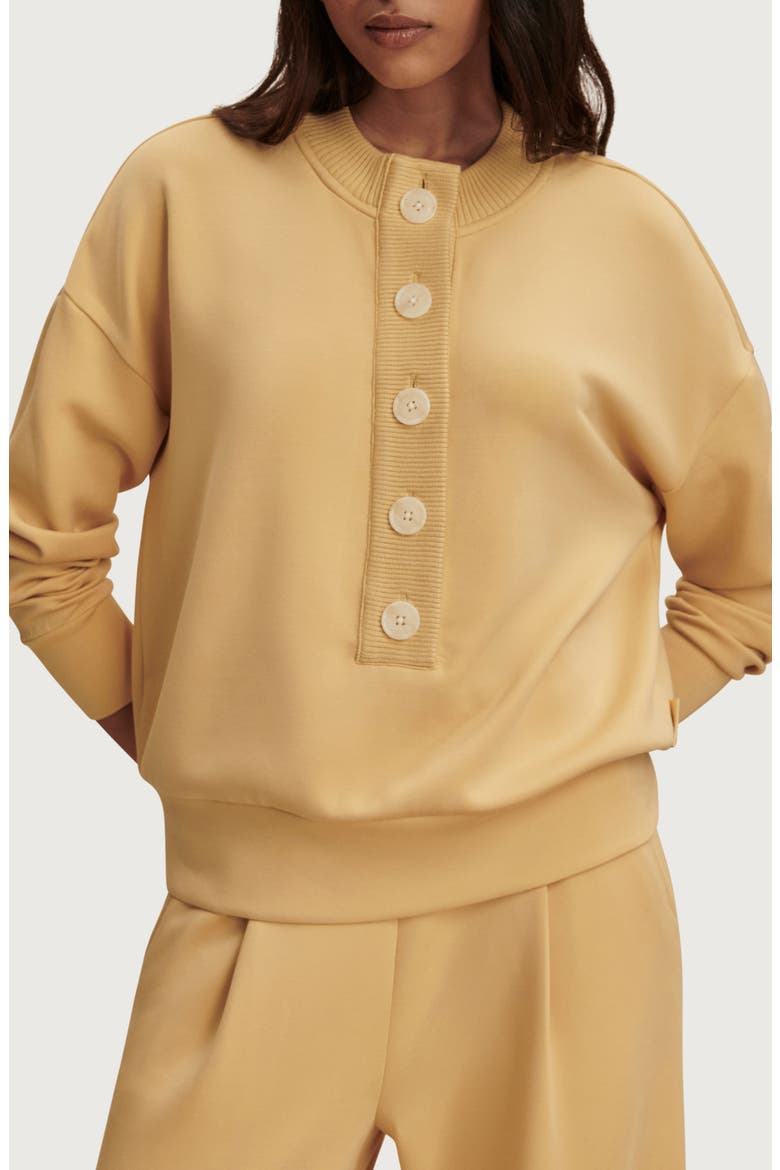 Reena Front Button Sweatshirt, Main, color, SAHARA SUN