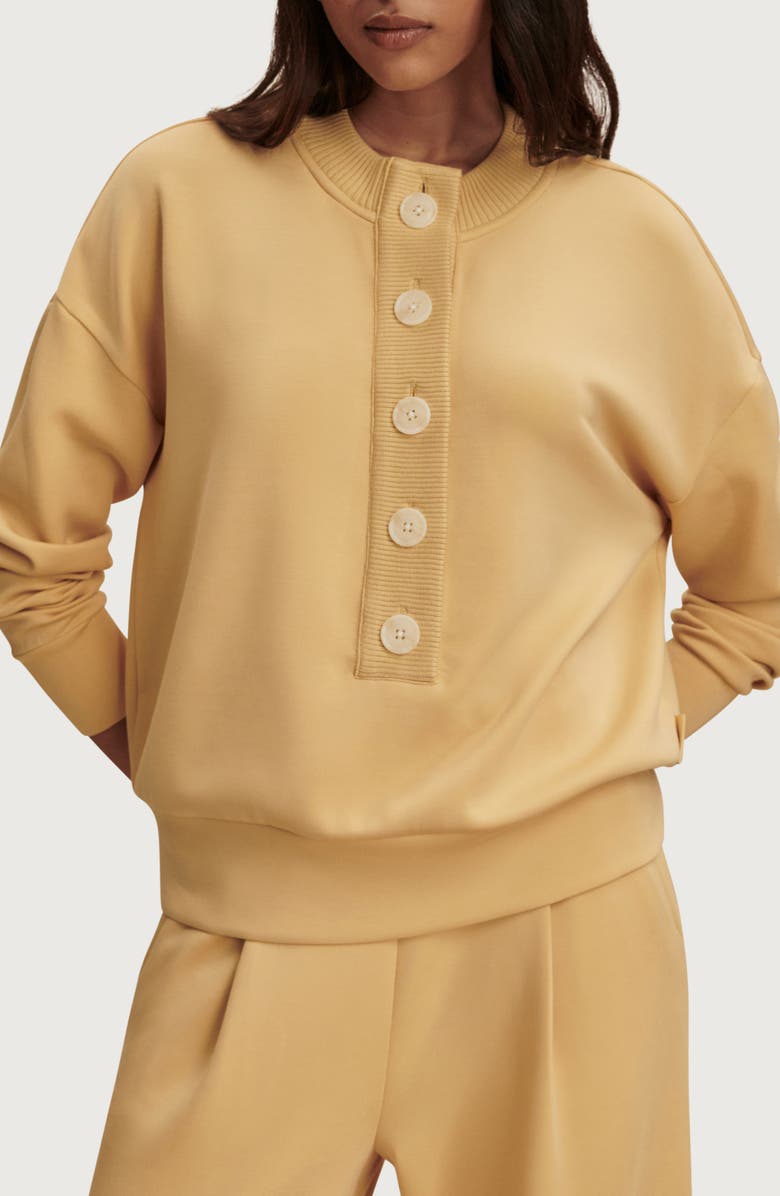 Varley Reena Front Button Sweatshirt, Main, color, Sahara Sun