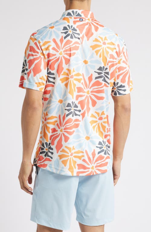 Swannies Donald Floral Golf Polo In Melon