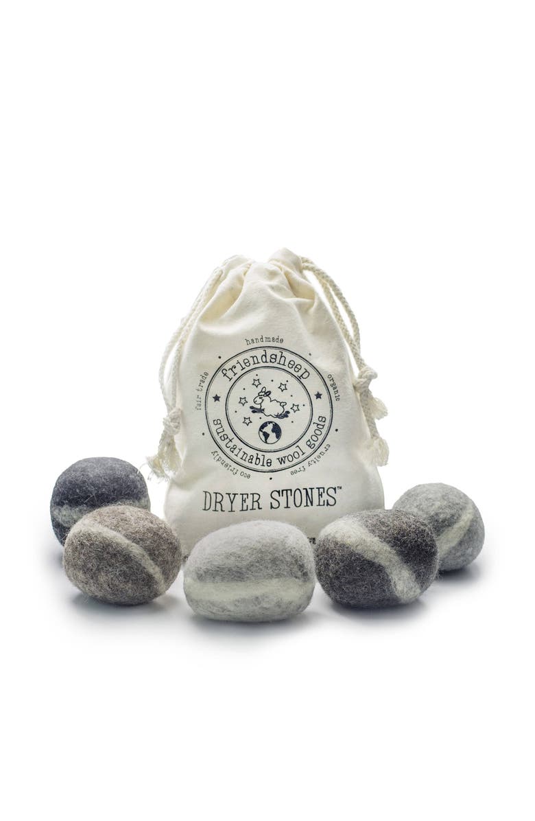 FRIENDSHEEP Wool Dryer Balls XL Set of 5, Main, color, Dryer Stones