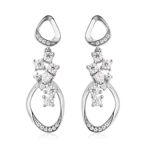 Lucy Quartermaine Volcan Earrings With White Topaz In Sterling Silver