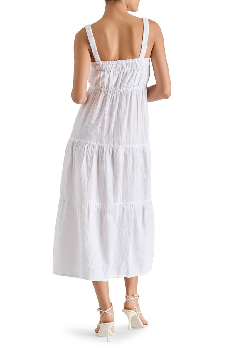 Steve Madden Alissa Tiered Cotton Gauze Midi Sundress, Alternate, color,
