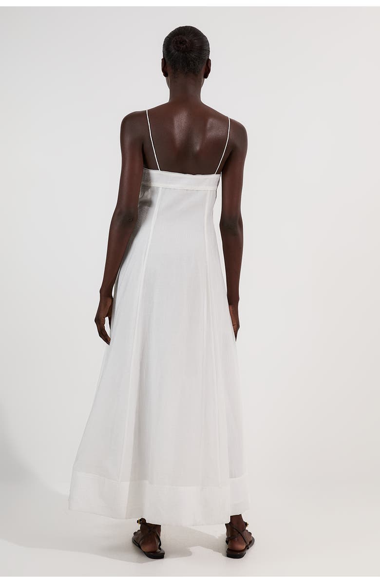 Karen Millen Strappy Woven Midi Dress, Alternate, color, Ivory