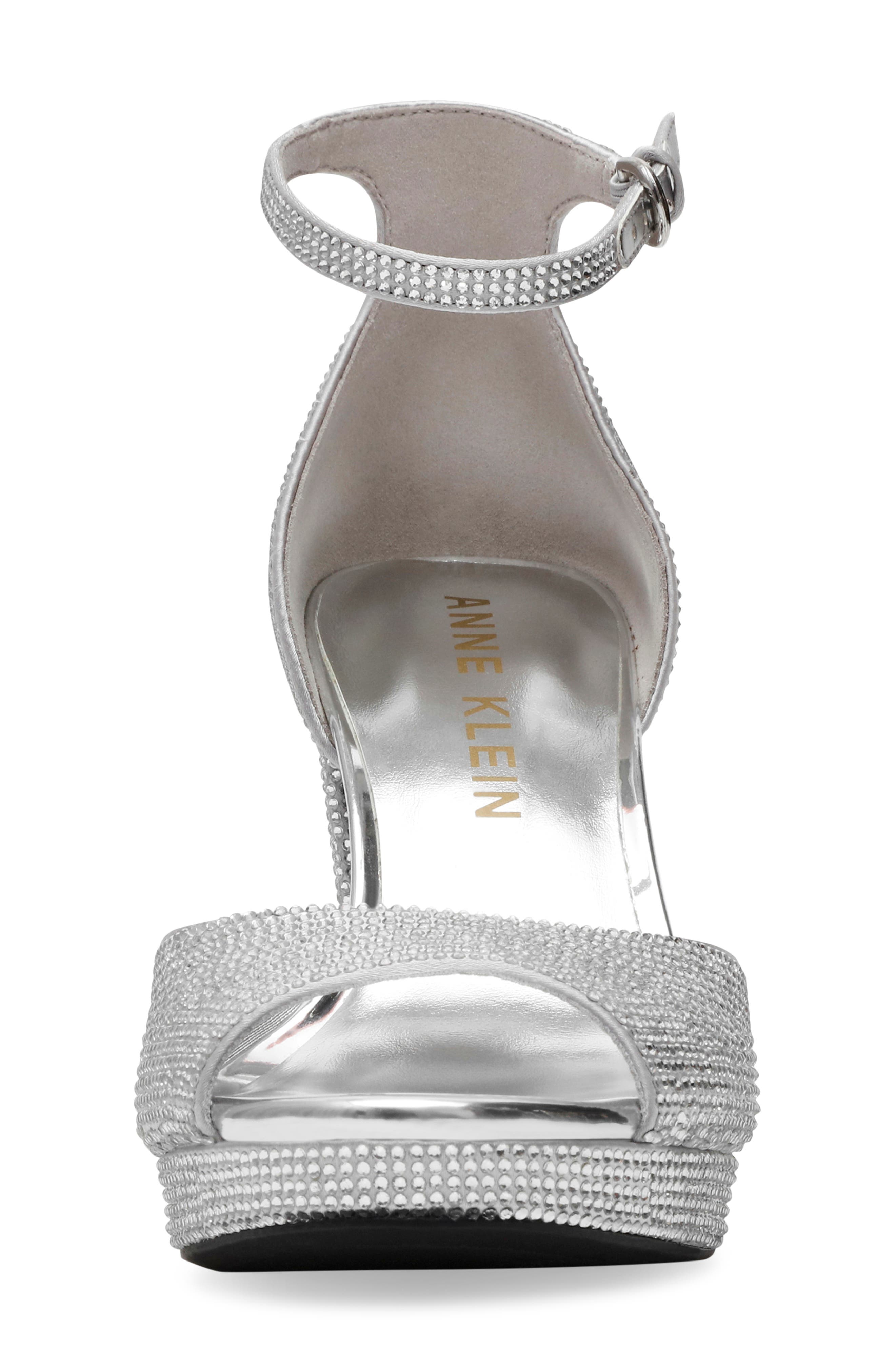 Vista Ankle Strap Platform Sandal, Alternate, color, SILVER CRYSTAL