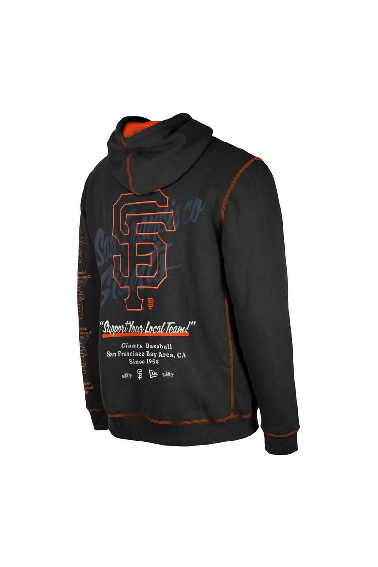 Men's New Era Black San Francisco Giants Team Split Pullover Hoodie, Alternate, color, Black