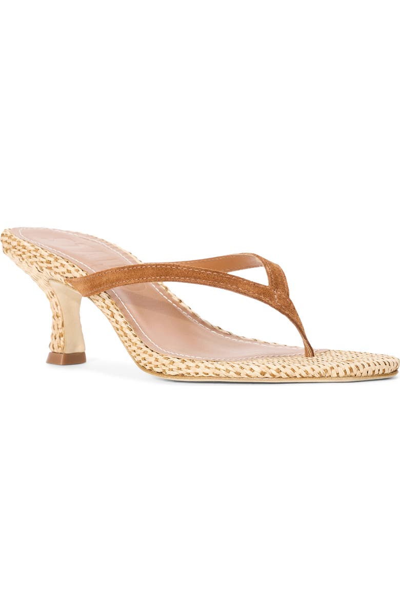 STAUD Freja Woven Thong Slide Sandal, Main, color, Tabac