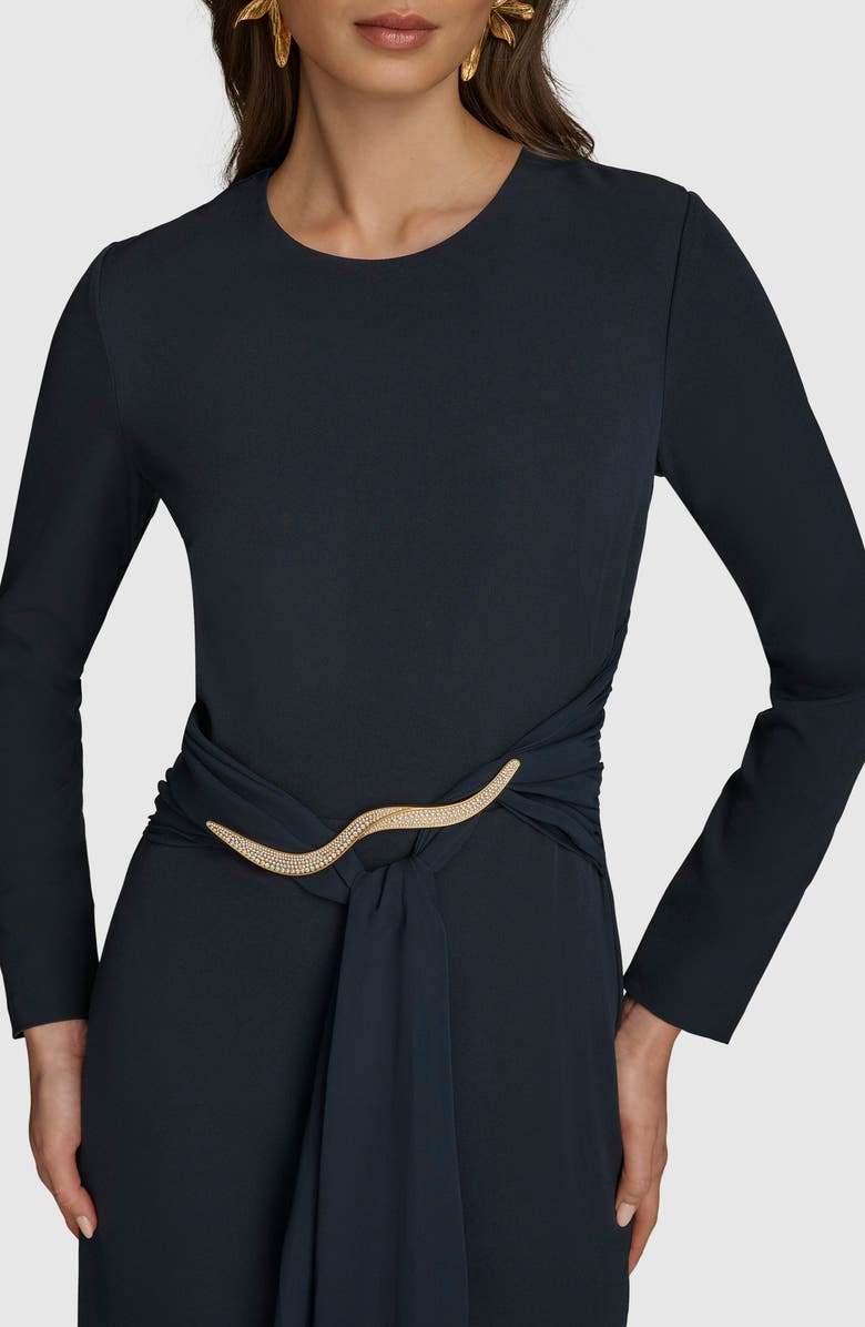 Donna Karan New York Long Sleeve Maxi Dress, Alternate, color, Nightfall/ Nightfall