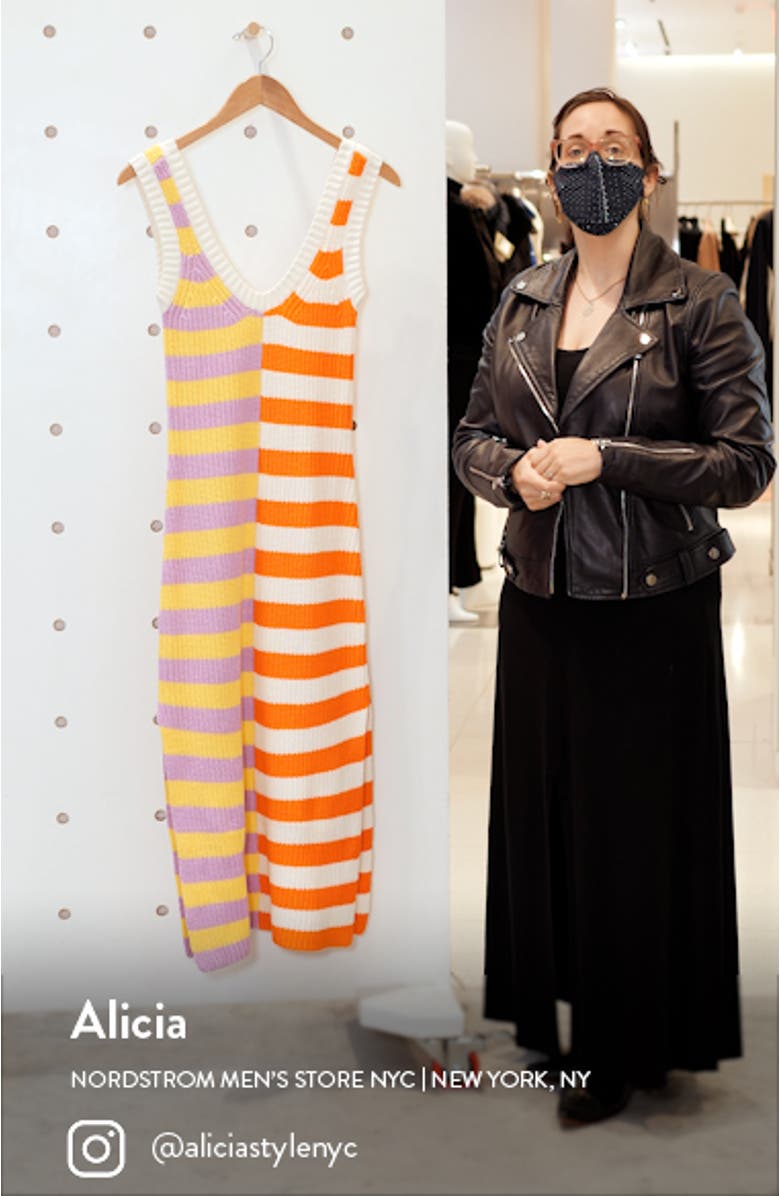 Seashore Colorblock Stripe Tank Dress, sales video thumbnail