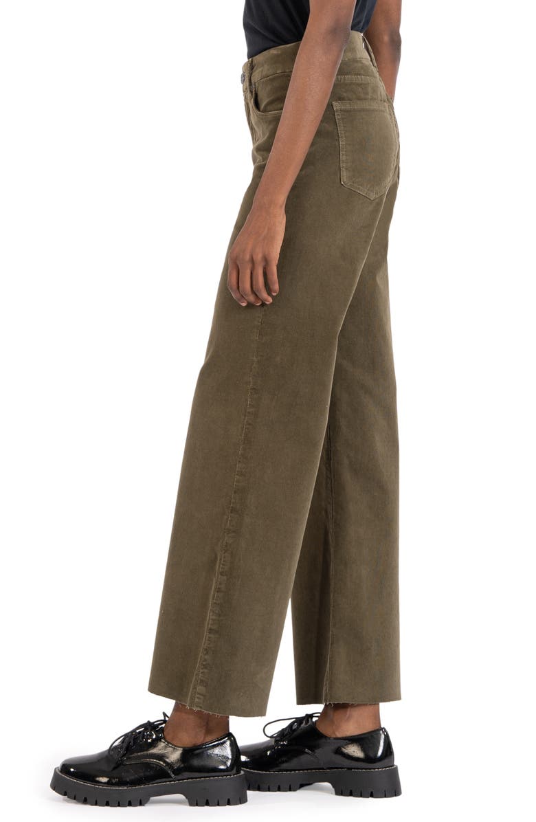 KUT from the Kloth Meg Fab Ab High Waist Wide Leg Jeans, Alternate, color, Moss