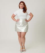 Smak Parlour Plus Size Turtleneck Short Sleeve Knit Crop Top