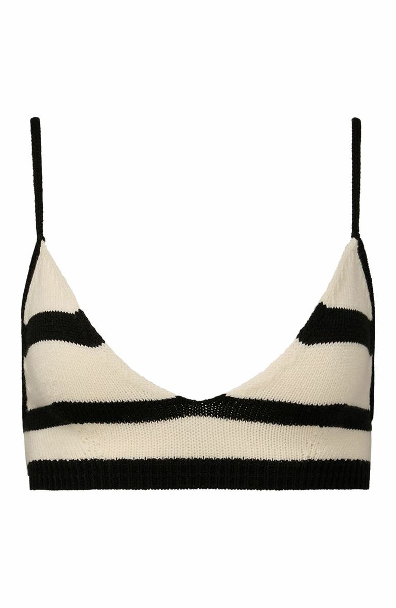 WeWoreWhat Sweater Bra Top, Main, color, Ivory/Black